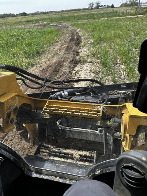 Cleared strip through pasture ground
